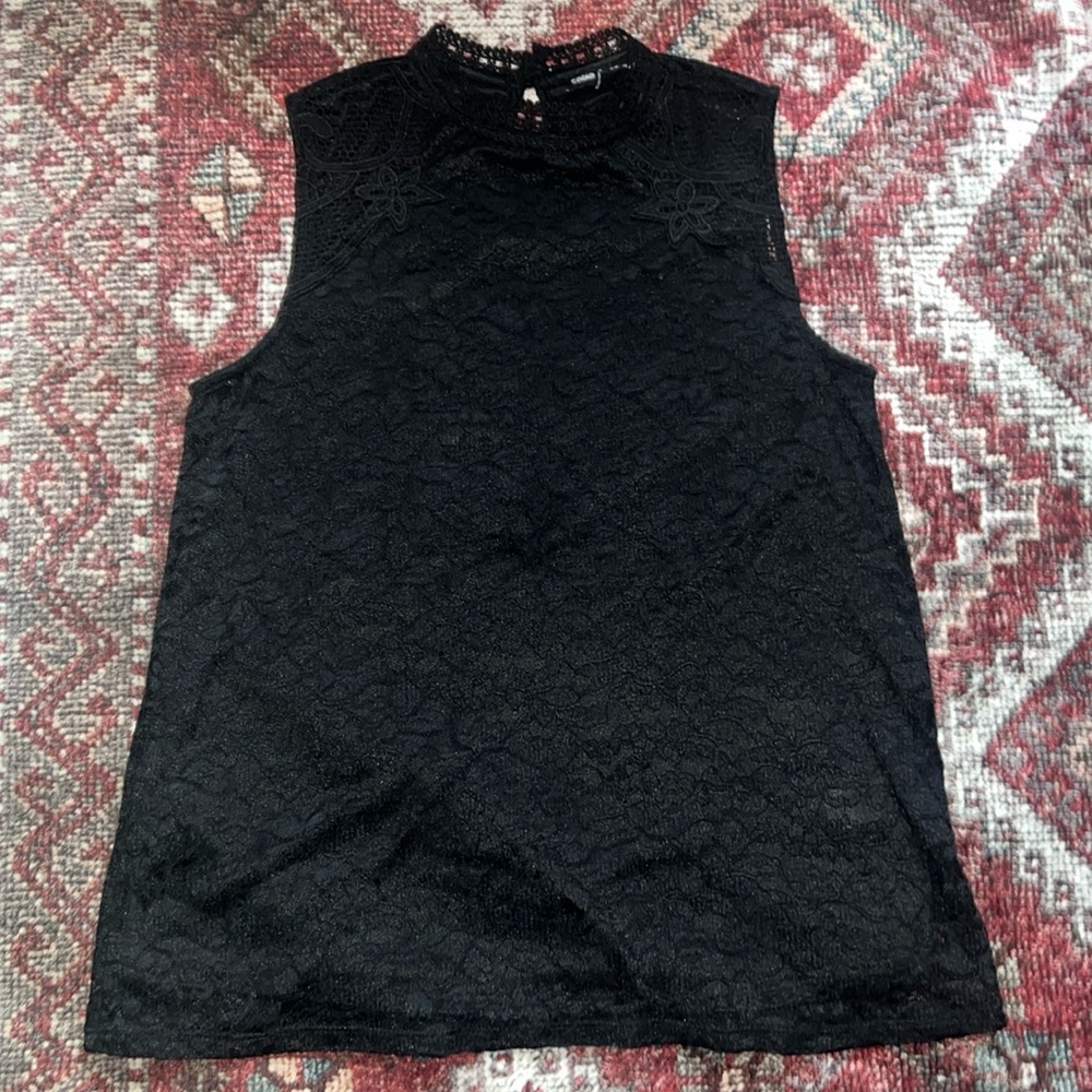 Cable and Gauge Sz Lg Black, Lace, Sleeveless Blouse